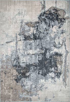 Gray 12' x 15' Splattered Abstract Rug swatch