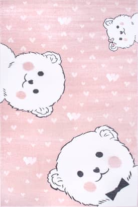 Pink 9' x 12' Blushing Bears Nursery Rug swatch