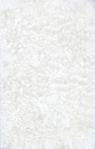 Pearl White Silky Shine Solid Shag Rug swatch