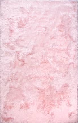 Baby Pink 4' x 6' Silky Shine Solid Shag Rug swatch