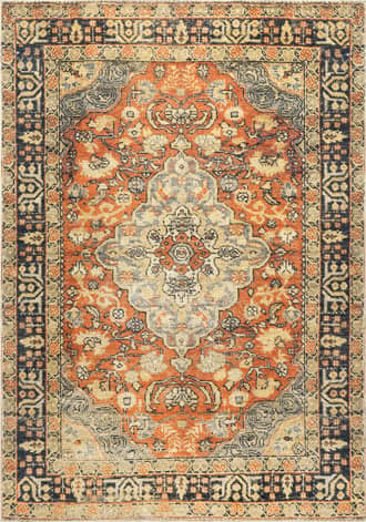 5' 3" x 7' 7" Washable Floral Medallion Rug primary image