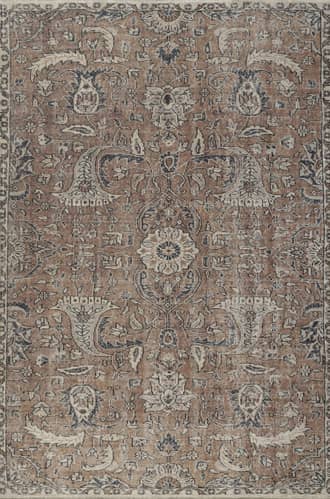 Rust 7' 10" x 10' Washable Floral Flatweave Rug swatch