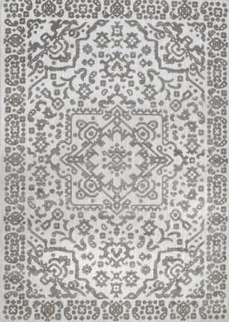 Grey 8' Castle Medallion Indoor/Outdoor Rug swatch