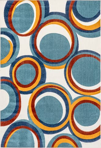 Bleu Abstract Circles Indoor/Outdoor Rug primary image