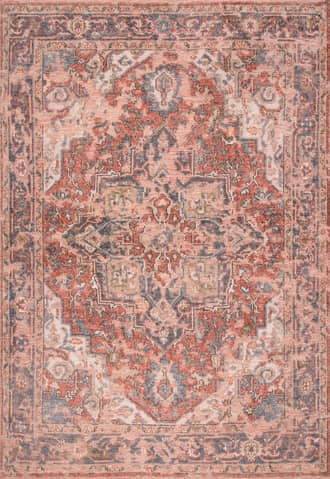 Multicolor Hand Knotted Floral Medallion Rug swatch