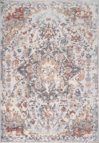 6' x 9' Hand Knotted Worn Wreath Rug primary image
