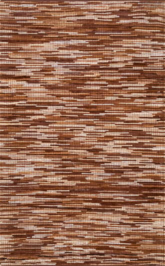 Light Brown Leather Abstract Pinstripe Rug swatch