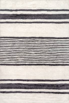 Ivory 4' x 6' Moonglade Washable Striped Rug swatch