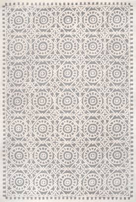Ivory Wreathed Tiles Rug swatch