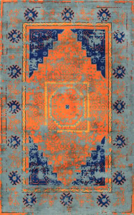 Blue Fading Printed Medallion Rug swatch