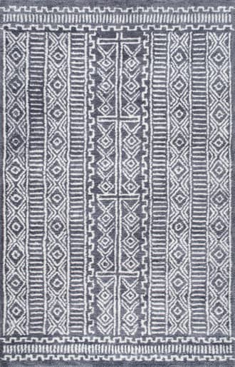 Grey Tribal Diamond Bands Rug swatch