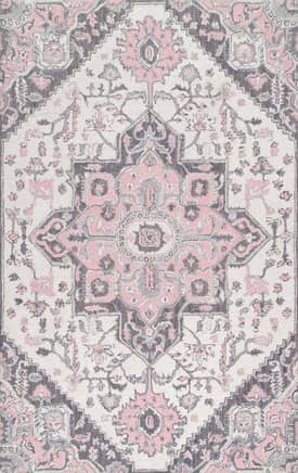 Pink Floral Imperial Medallion Rug swatch