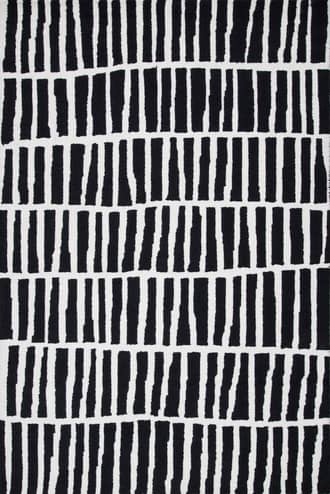 Black 2' 6" x 6' Irregular Parallel Bars Rug swatch