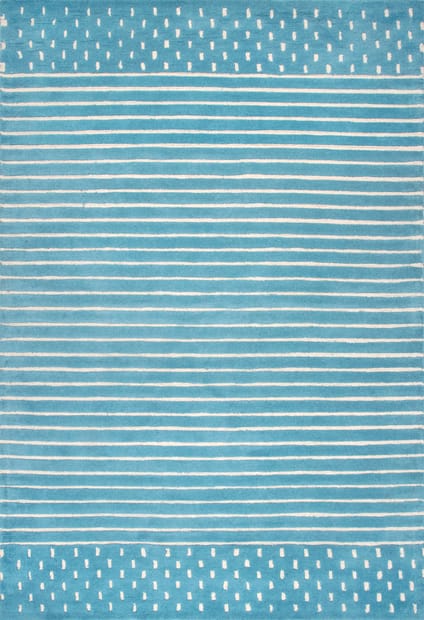 Tuscan Morse Awning Stripes Baby Blue Rug, Baby Blue And White Striped Rug