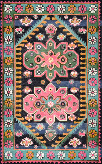 Multicolor 5' x 8' Flower Power Rug swatch