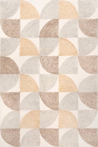 Beige Savannah Wool Scalloped Rug swatch