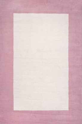 Baby Pink 4' x 6' Solid Border Rug swatch
