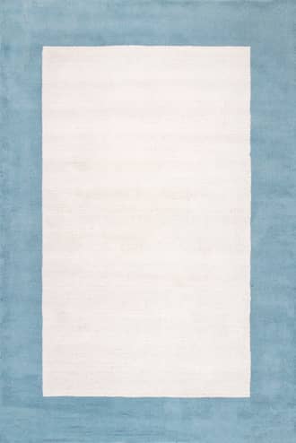 Baby Blue 9' x 12' Solid Border Rug swatch