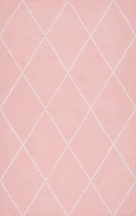 Baby Pink 6' x 9' Dotted Diamond Trellis Nursery Rug swatch