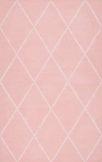 Baby Pink 3' x 5' Dotted Diamond Trellis Nursery Rug swatch