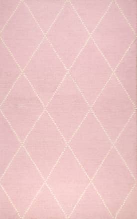 Light Pink 9' x 12' Dotted Diamond Trellis Nursery Rug swatch