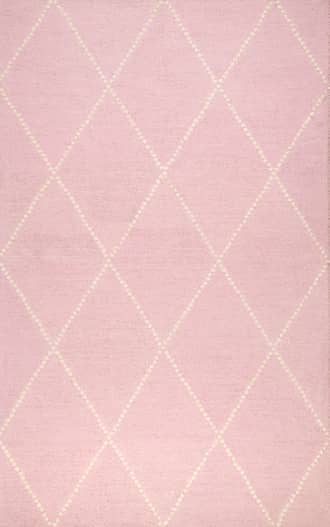 Light Pink 2' x 6' Dotted Diamond Trellis Nursery Rug swatch