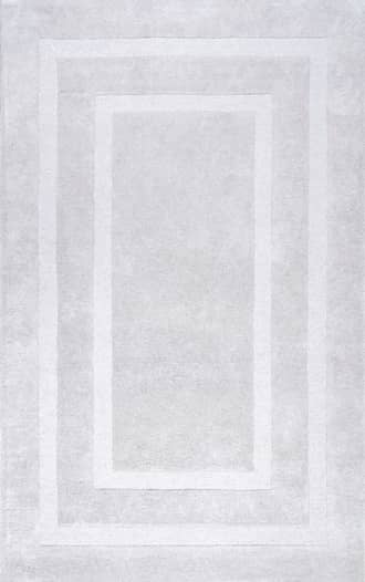 Light Grey Double Border Solid Rug swatch