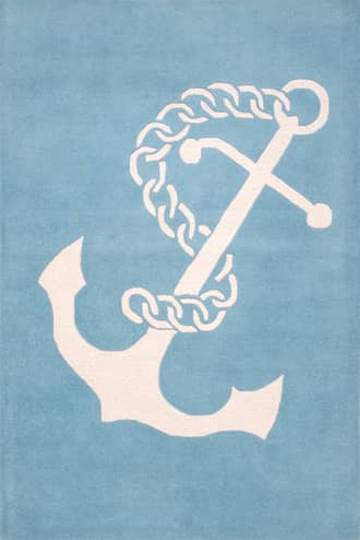 Baby Blue Nautical Anchor Rug swatch