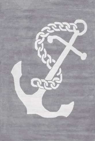 Gray 2' x 6' Nautical Anchor Rug swatch