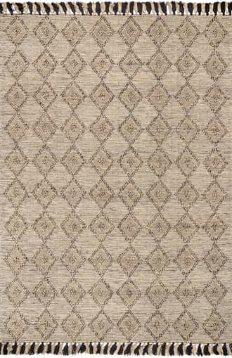 Beige High-Low Harlequin with Tassels Rug swatch