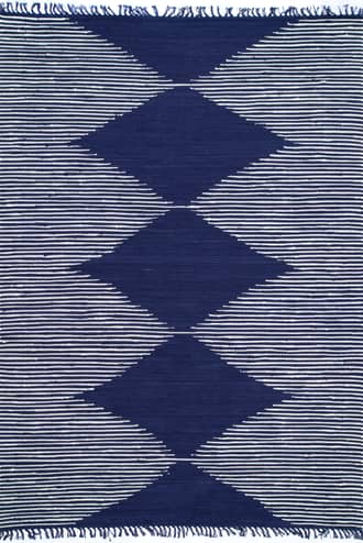 Blue 7' 6" x 9' 6" Lined Diamonds Rug swatch