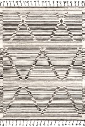 Ivory Lara Striped Textured Rug swatch