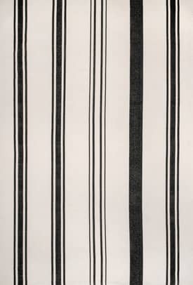 Ivory 4' x 6' Yarrow Cotton Striped Rug swatch