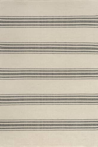 Grey 6' x 9' Bergamot Striped Cotton Rug swatch