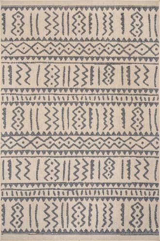 6' 7" x 9' Tribal Relief Indoor/Outdoor Rug primary image