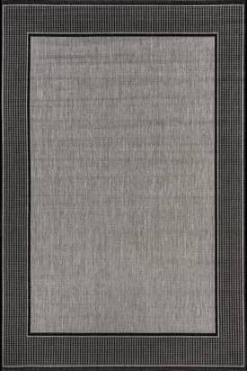 Gray 11' x 15' Monochrome Bordered Indoor/Outdoor Rug swatch