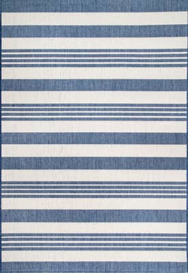 Blue 2' x 8' Regency Stripes Indoor/Outdoor Rug swatch