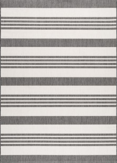 Aperto Regency Stripes Indoor Outdoor, Indoor Outdoor Black And White Striped Rug 8×10