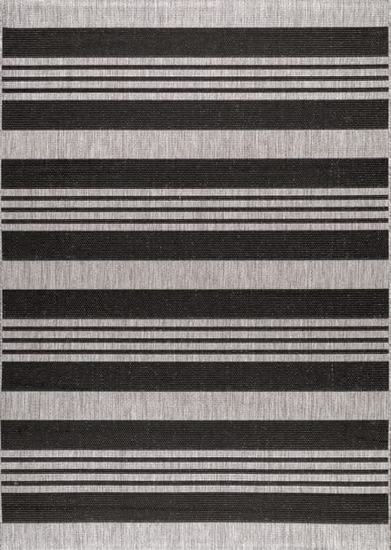 Aperto Regency Stripes Indoor Outdoor, Indoor Outdoor Black And White Striped Rug 8×10