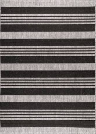 Grey 3' x 5' Regency Stripes Indoor/Outdoor Rug swatch