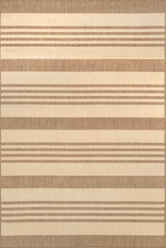 Brown 2' x 6' Regency Stripes Indoor/Outdoor Rug swatch