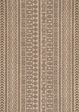 Brown Striped Tribal Indoor/Outdoor Rug swatch