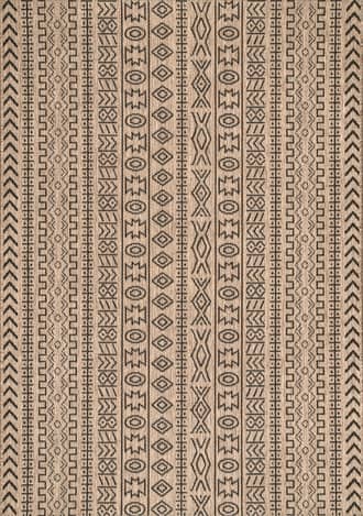 Brown 4' x 6' Striped Tribal Indoor/Outdoor Rug swatch