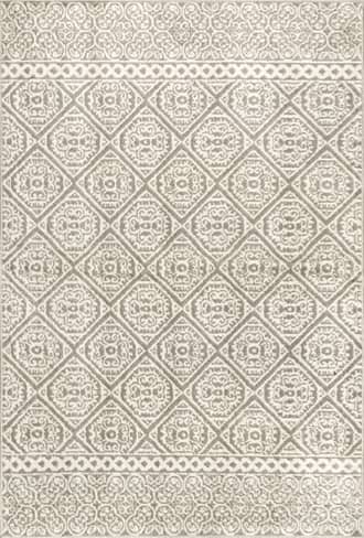Grey 2' 6" x 12' Floral Tiles Rug swatch