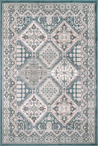Blue 3' x 5' Melange Tiles Rug swatch