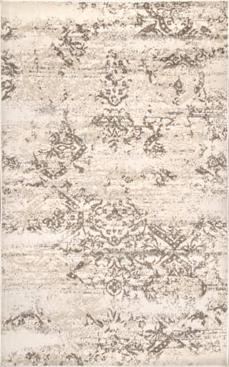 Beige 2' 6" x 10' Withered Floral Rug swatch
