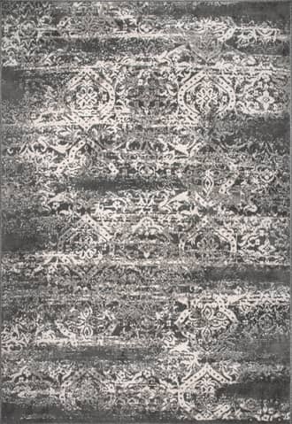 Dark Grey 2' 6" x 14' Withered Floral Rug swatch