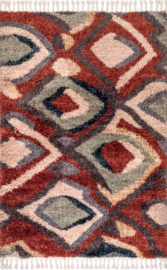 Abstract Trellis Shag with Tassel Rug primary image