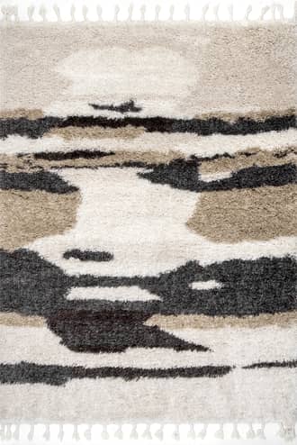 6' 7" x 9' Abstract Cloud Shag with Tassel Rug primary image