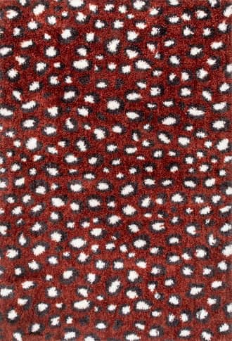 Red 5' 3" x 7' 6" Leopard Spotted Shag Rug swatch